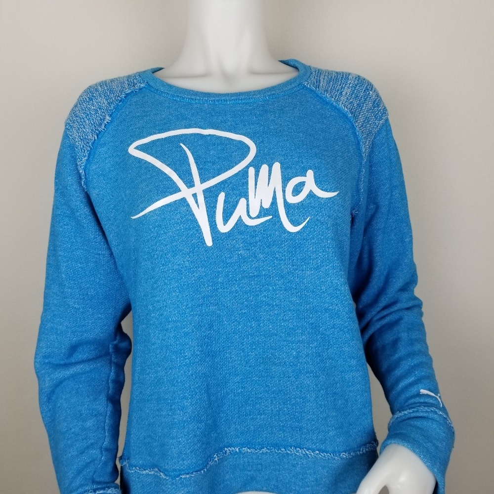 Puma XL Blue Sweatshirt With Raw Edge Seams